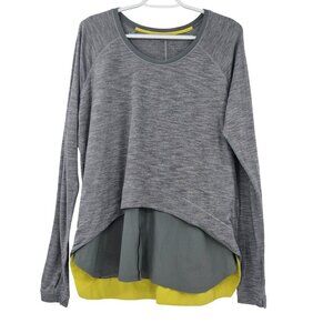 Lululemon Layered Long Sleeve Tee Heathered Gray Women’s Size 6 Activewear